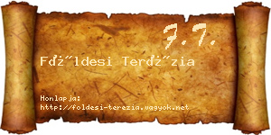 Földesi Terézia névjegykártya